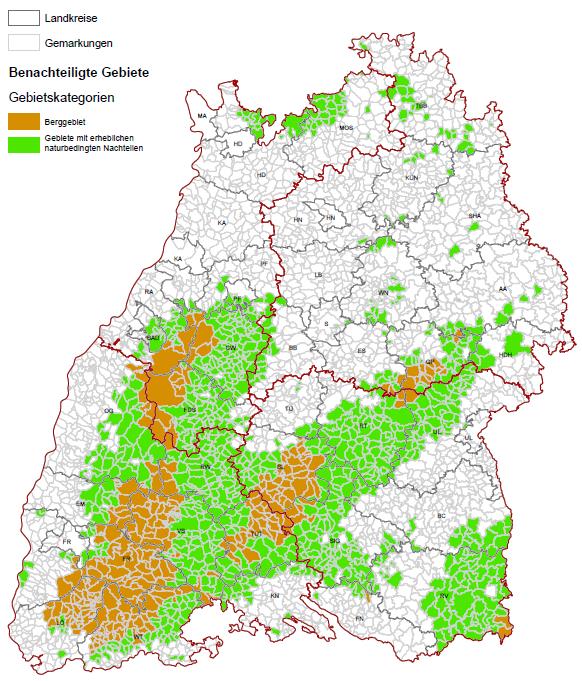 Infodienst - Ländlicher Raum - Benachteiligte Gebiete